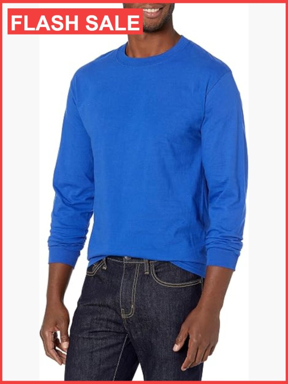 Men's Beefy Heavyweight Cotton Long Sleeve Tee Crew Neck